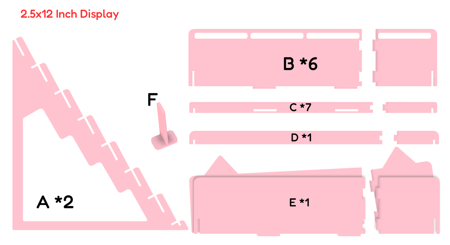 2.5 Inch [12 Inch Wide] Sticker Display Stand