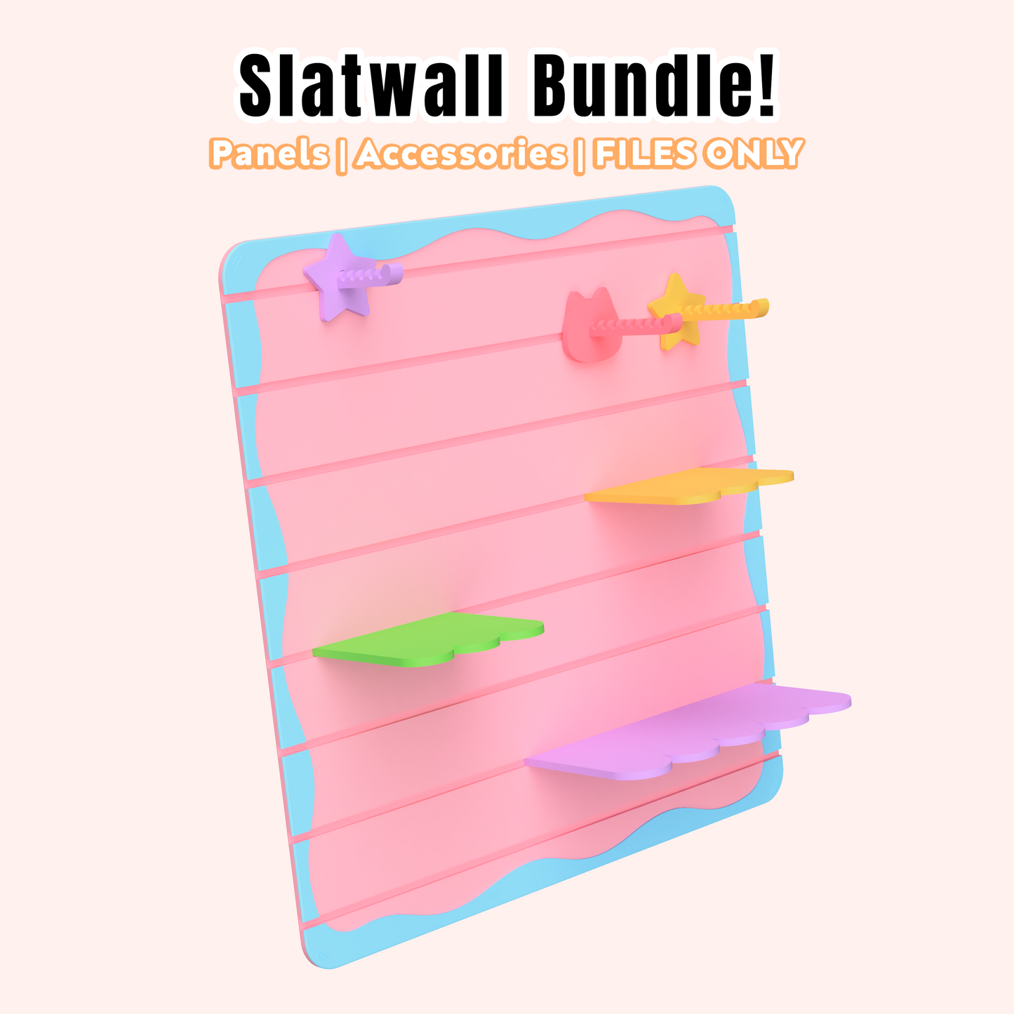 Slatwall Panel and Accessories Bundle [FILES ONLY]