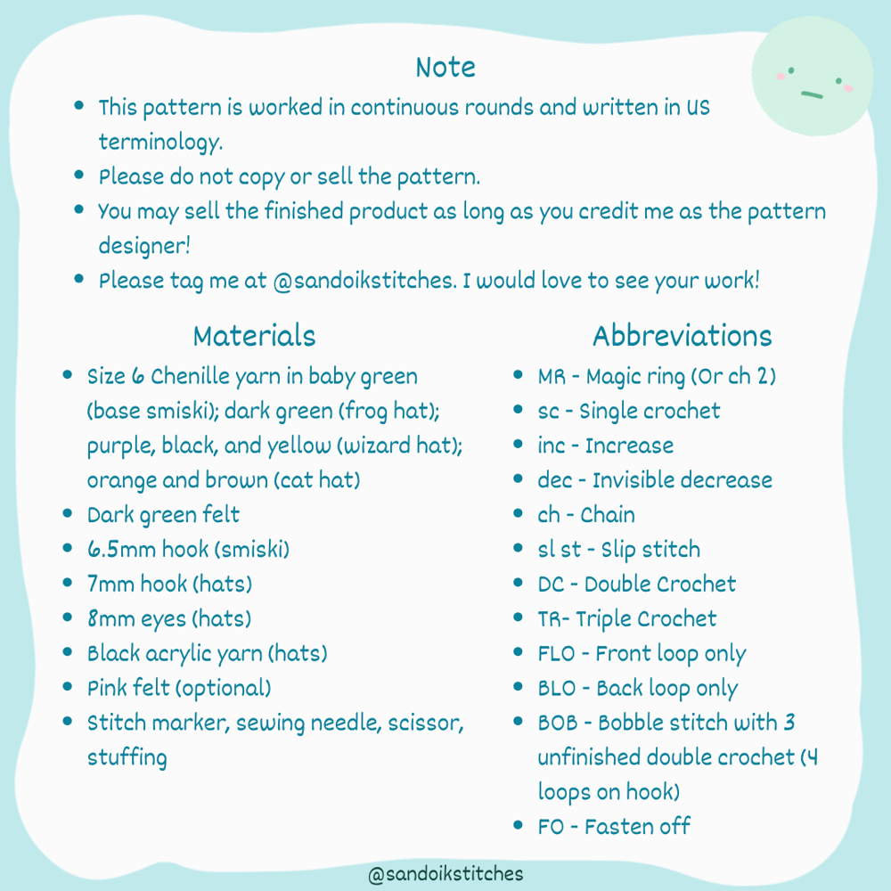 Crochet Smiski Pattern